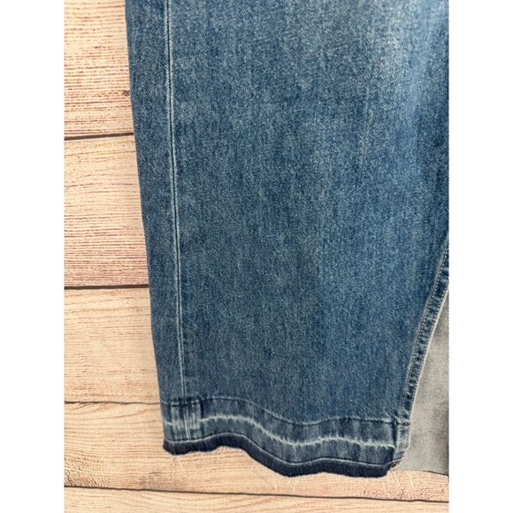 Gap Front Split Frayed Bottom Maxi Denim Skirt Women's 10P/30 Blue Medium Wash - Picture 5 of 13